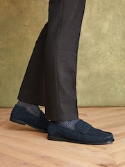 Joules Penny Loafer Navy Blue Penny Loafers - Image 8 of 8