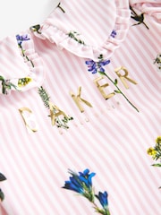 Baker by Ted Baker Gestreifter Badeanzug mit Kragen, Rosa - Bild 7 von 8