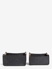 Set of 2 Grey Felt Storage Baskets - Image 2 of 3