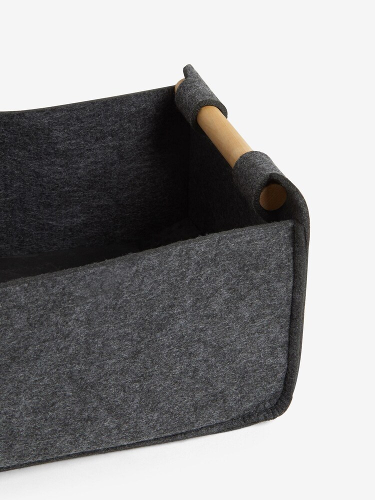 Set of 2 Grey Felt Storage Baskets - Image 3 of 3