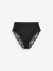 Black/Cream High Rise High Leg Lace Knickers 2 Pack - Image 6 of 7