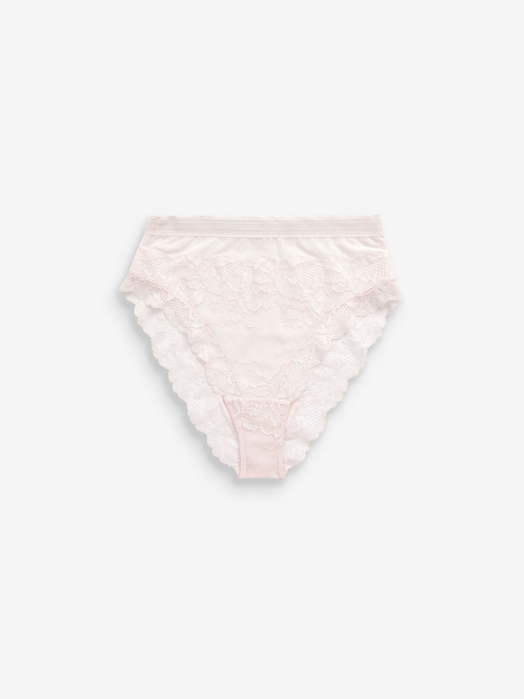 Black/Cream High Rise High Leg Lace Knickers 2 Pack - Image 7 of 7
