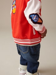 Bright Red Letterman 100% Cotton Jacket (3mths-7yrs) - Image 3 of 8