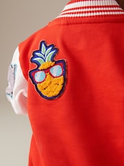 Bright Red Letterman 100% Cotton Jacket (3mths-7yrs) - Image 4 of 8