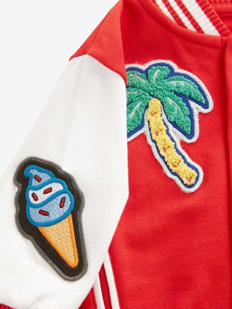 Bright Red Letterman 100% Cotton Jacket (3mths-7yrs) - Image 8 of 8