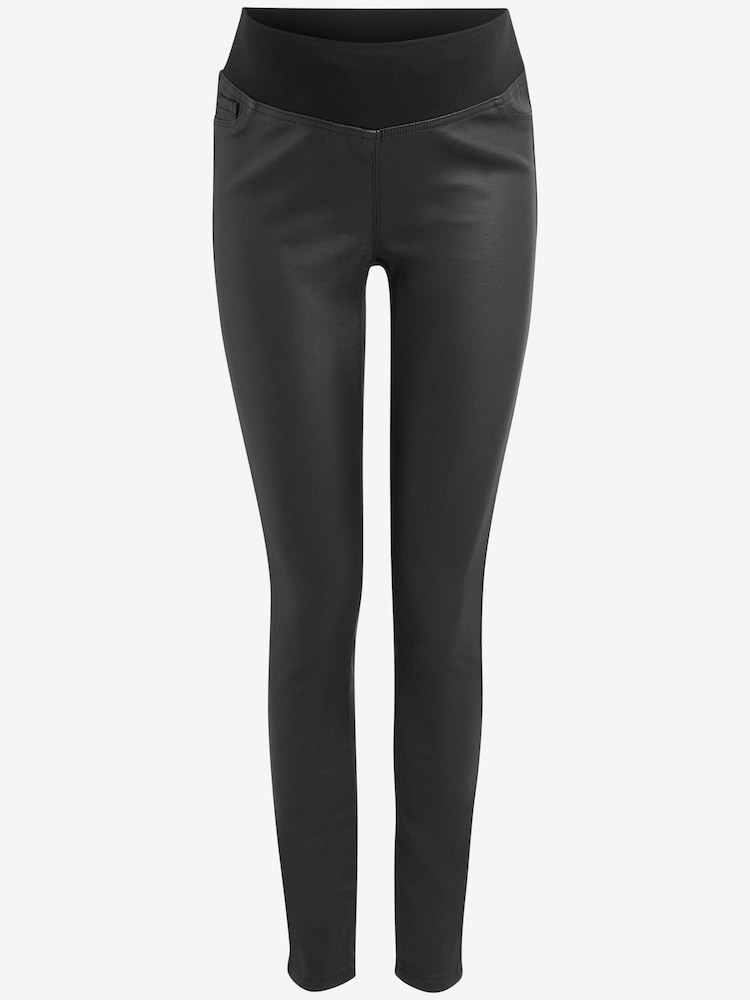 Black Maternity Coated Skinny Jeans - Image 1 of 2
