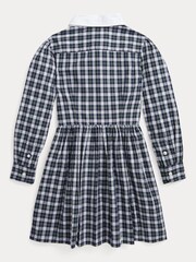 Polo Ralph Lauren Mädchen Kariertes Hemdkleid mit Logo, Blau - Bild 2 von 2