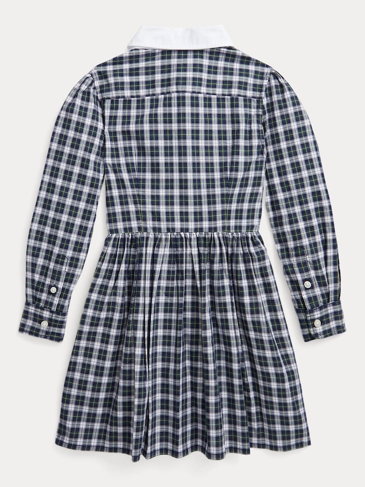 Polo Ralph Lauren Mädchen Kariertes Hemdkleid mit Logo, Blau - Bild 2 von 2
