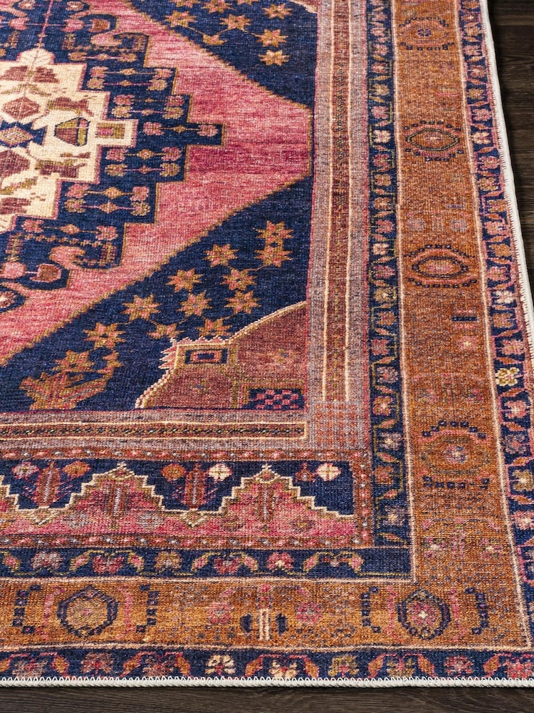 LIVABLISS Orange Amelie Vintage Traditional Washable Rug - Image 2 of 2 LIVABLISS Orange Amelie Vintage Traditional Washable Rug - Image 2 of 2