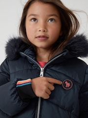 Mornarsko modra nepremočljiva dekliška parka Paul Smith Junior - Slika 2 iz 10