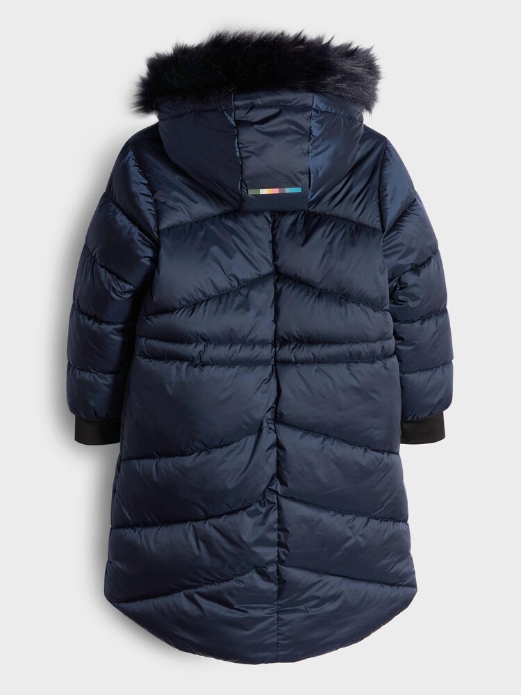 Paul Smith Junior Girls Shower Resistant Navy Parka Coat - Image 8 of 10