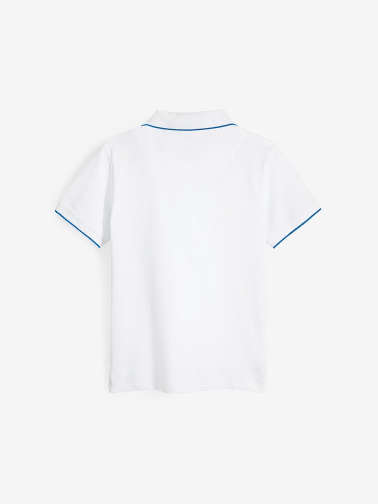 Biały - Paul Smith Junior Boys Short Sleeve Zebra Logo Polo Shirt - Image 5 of 7