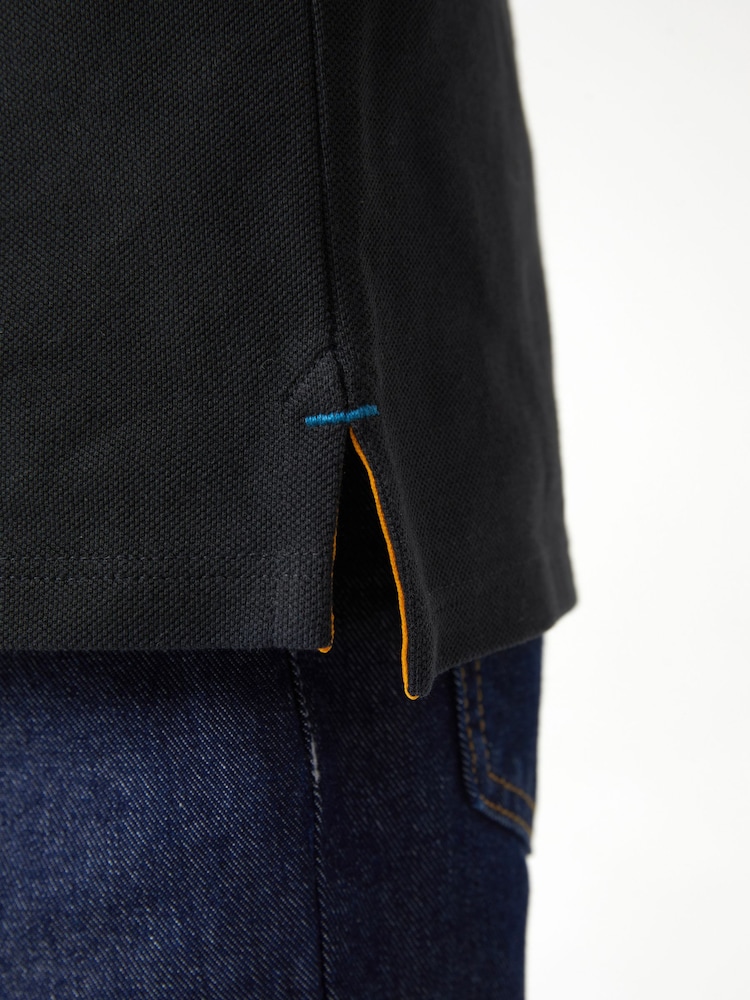 أسود - قميص بولو بكم قصير بشعار حمار وحشي للأولاد من Paul Smith Junior - Image 4 of 9