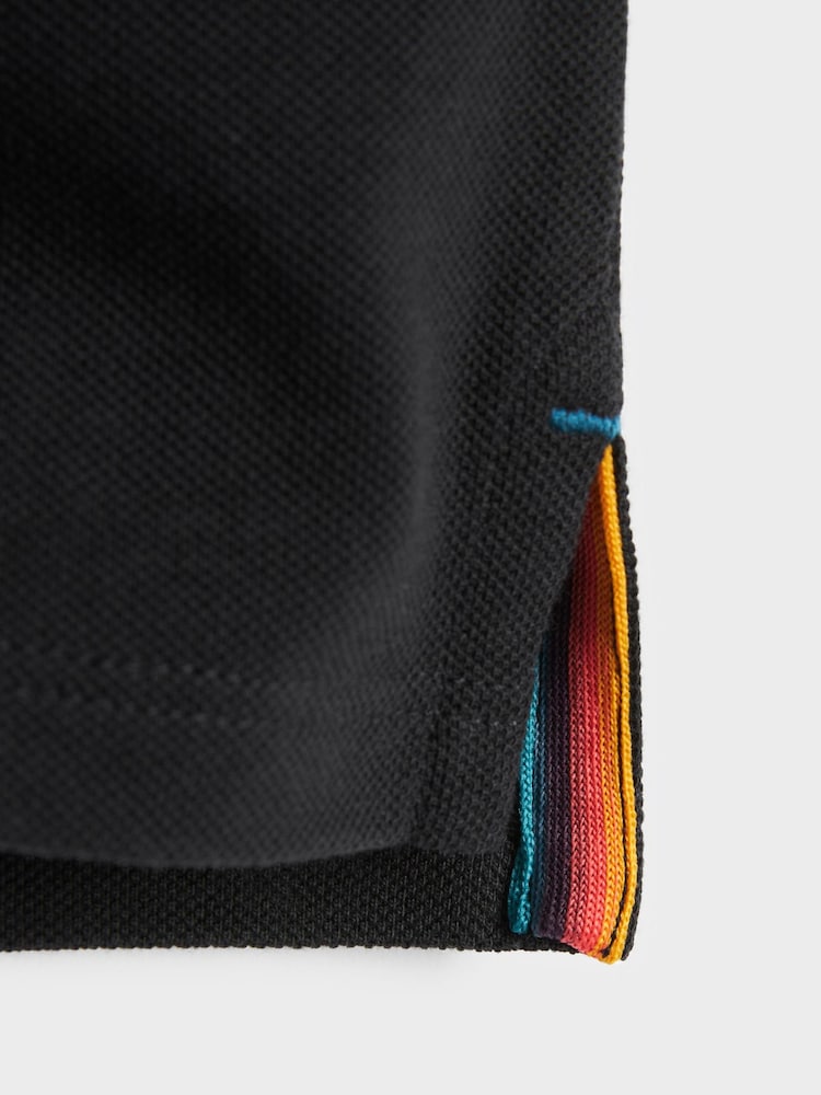 أسود - قميص بولو بكم قصير بشعار حمار وحشي للأولاد من Paul Smith Junior - Image 8 of 9