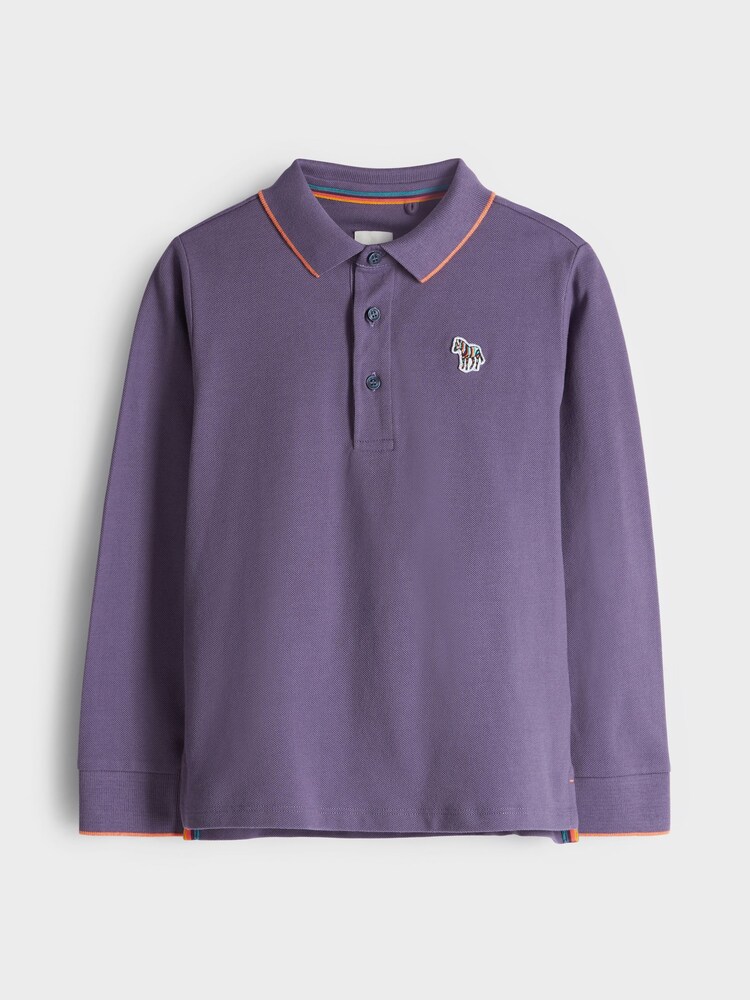 Violet - Polo Paul Smith junior Manche longue à logo zèbre pour garçon - Image 4 of 8