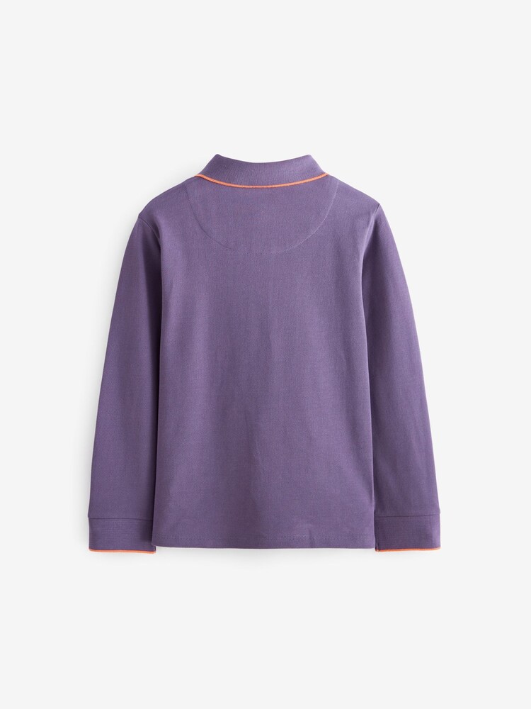 Violet - Polo Paul Smith junior Manche longue à logo zèbre pour garçon - Image 5 of 8