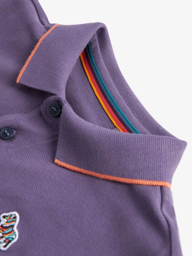 Violet - Polo Paul Smith junior Manche longue à logo zèbre pour garçon - Image 6 of 8