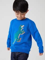 Paul Smith Junior Boys Blue 'Dino' Crew Neck Sweatshirt - Image 1 of 9