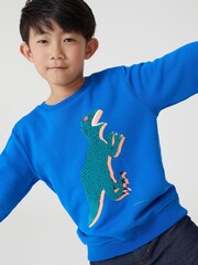 Paul Smith Junior Boys Blue 'Dino' Crew Neck Sweatshirt - Image 3 of 9