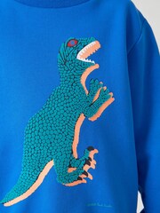 Paul Smith Junior Boys Blue 'Dino' Crew Neck Sweatshirt - Image 4 of 9