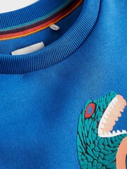 Paul Smith Junior Boys Blue 'Dino' Crew Neck Sweatshirt - Image 7 of 9