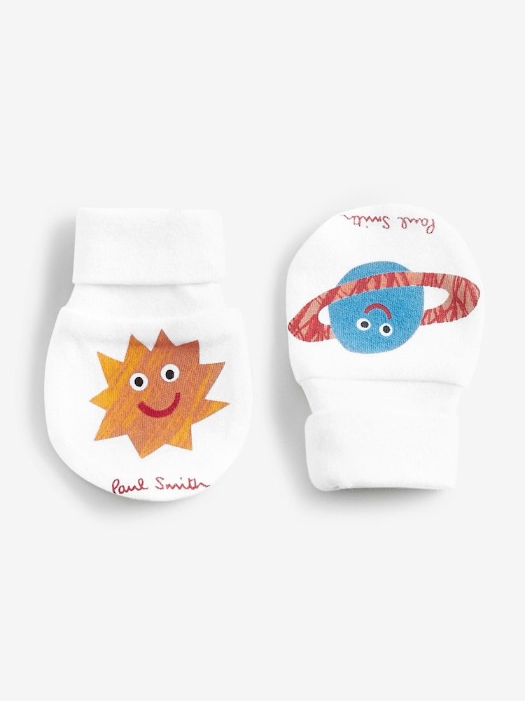 Paul Smith Baby Boys White 'Planet' Print Sleepsuit Gift Set - Image 6 of 8