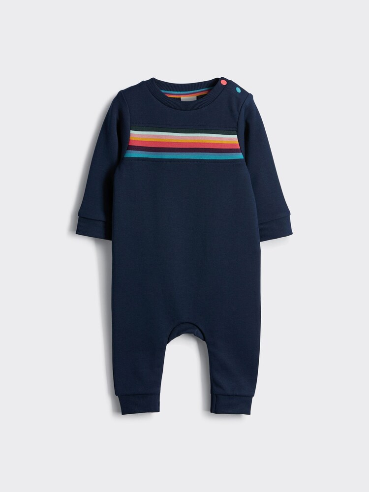 Paul Smith Baby Boys Navy 'Artist Stripe' Rompersuit - Image 1 of 4