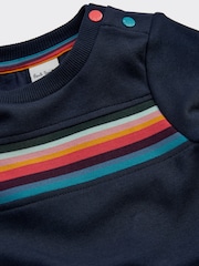 Paul Smith Baby Boys Navy 'Artist Stripe' Rompersuit - Image 3 of 4