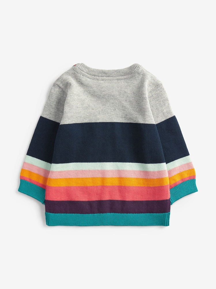 Paul Smith Junior Baby Boys 100% Cotton Stripe Knitted Artist Stripe Set with Hat - Image 3 of 7