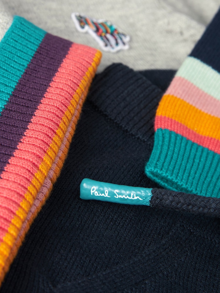 Paul Smith Junior Baby Boys 100% Cotton Stripe Knitted Artist Stripe Set with Hat - Image 7 of 7