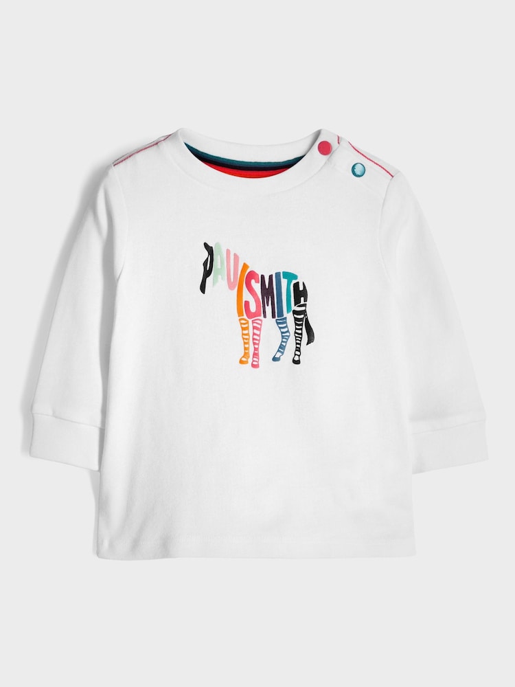 Paul Smith Junior Baby Unisex Short Sleeve White Zebra T-Shirt - Image 1 of 5