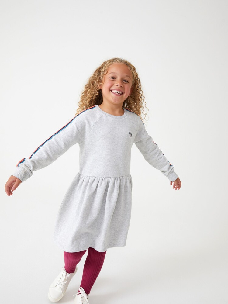 Paul Smith Junior Girls Grey 'Artist Stripe' Sweater Dress - Image 1 of 9