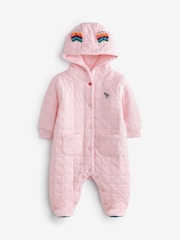 Paul Smith Junior Baby Pink Zebra Logo Quilted All-in-One - Image 1 of 5