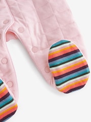 Paul Smith Junior Baby Pink Zebra Logo Quilted All-in-One - Image 4 of 5