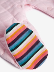Paul Smith Junior Baby Pink Zebra Logo Quilted All-in-One - Image 5 of 5