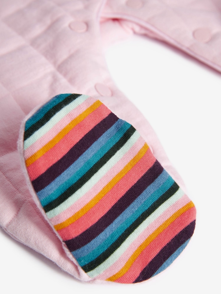 Paul Smith Junior Baby Pink Zebra Logo Quilted All-in-One - Image 5 of 5