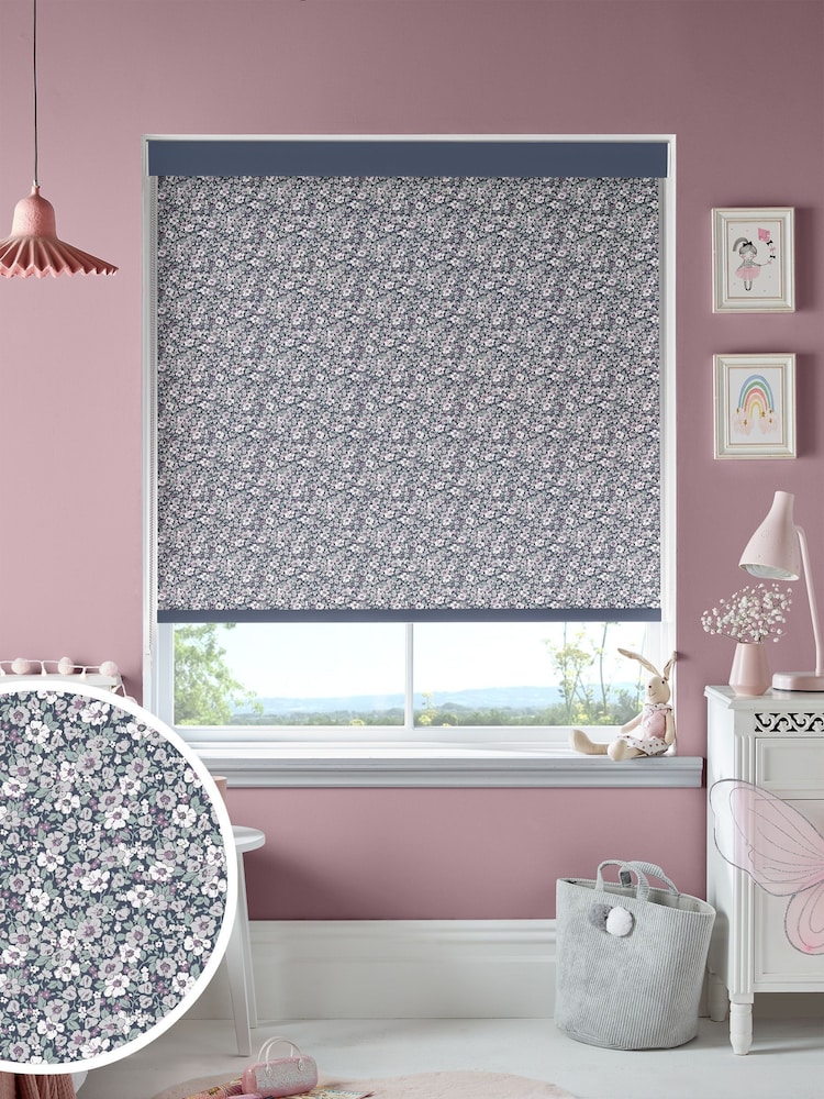 Laura Ashley Purple Libby Floral Made To Measure Roller Blind - Image 1 of 6