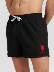 U.S. Polo Assn. Black/Red DHM Mens Player 3 Swim Shorts - Image 1 of 6