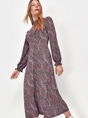 M&Co Black Ditsy Floral Midi Dress - Image 3 of 4