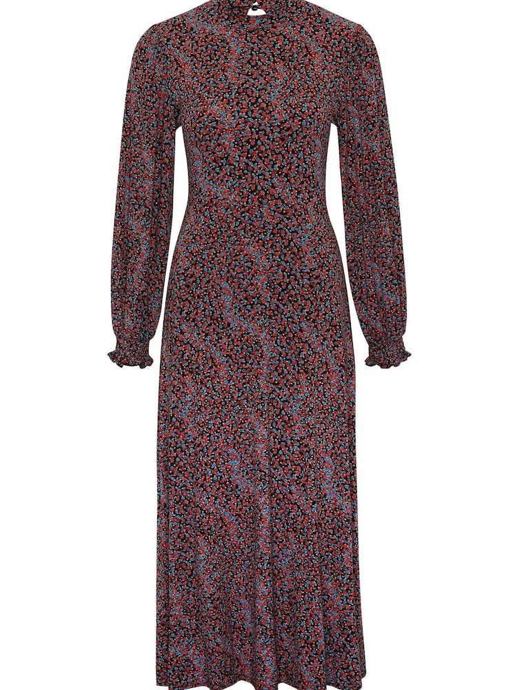 M&Co Black Ditsy Floral Midi Dress - Image 4 of 4