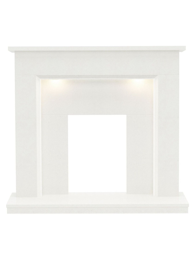 Be Modern White Madalyn Marble Fireplace Surround - Image 2 of 4