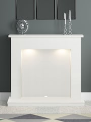 Be Modern White Allensford Marble Inglenook Fireplace Surround - Image 1 of 4