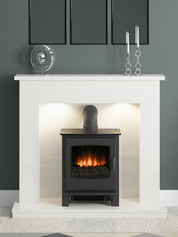 Be Modern White Allensford Marble Inglenook Fireplace Surround - Image 2 of 4