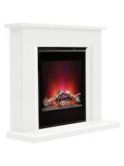 Be Modern White Lorento Marble Slim Electric Fireplace and Surround Suite - Image 4 of 4