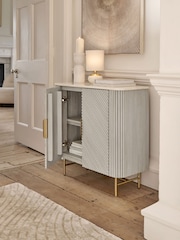 Light Grey Valencia Marble Mango Wood Small Sideboard - Image 3 of 11