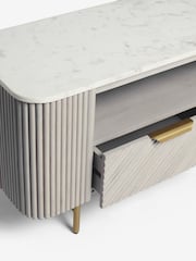 Light Grey Valencia Mango Wood Up to 55 inch TV Unit - Image 2 of 9