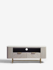 Light Grey Valencia Mango Wood Up to 55 inch TV Unit - Image 3 of 9