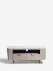 Light Grey Valencia Mango Wood Up to 55 inch TV Unit - Image 7 of 9