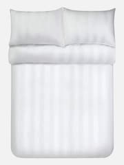 Jasper Conran London White 500 Thread Count Satin Stripe 100% Cotton Duvet Cover - Image 2 of 4
