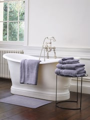 Jasper Conran London Lavender Grey Zero Twist Lightweight Soft Fast Drying 100% Cotton Towel - Image 1 of 3
